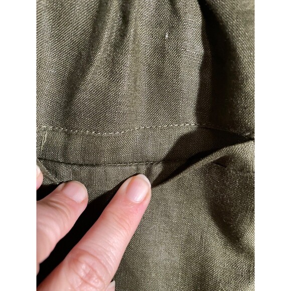 For Cynthia Green Linen Paperbag Waist Pants Size Petite M High Rise Relaxed - Picture 12 of 14